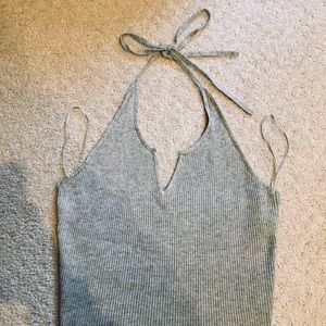 L.A. hearts ribbed halter cropped tank top